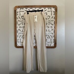 NWT Linen Blend Cream Pants
